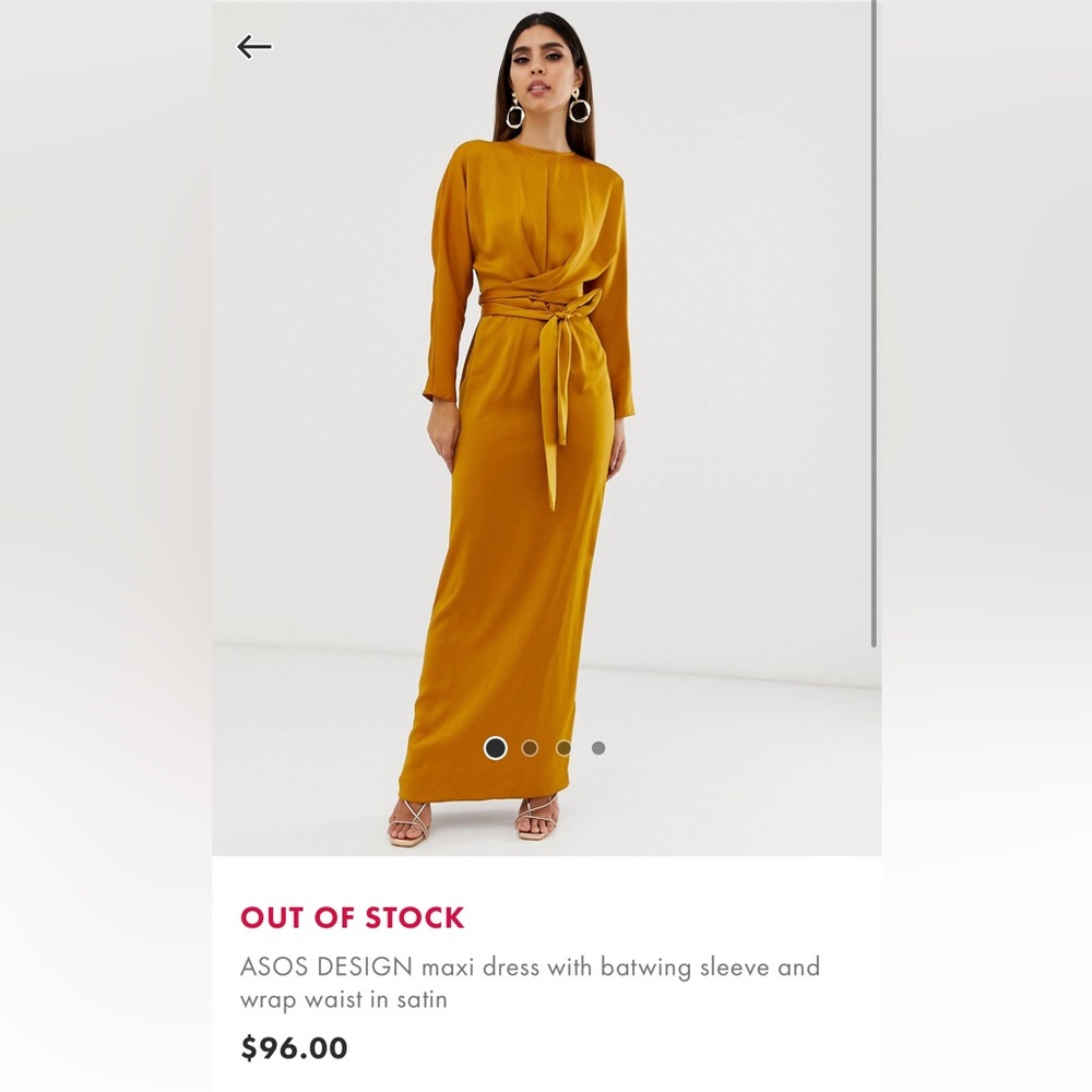 ASOS DESIGN Maxi Dress with Batwing Sleeve and Wrap Waist